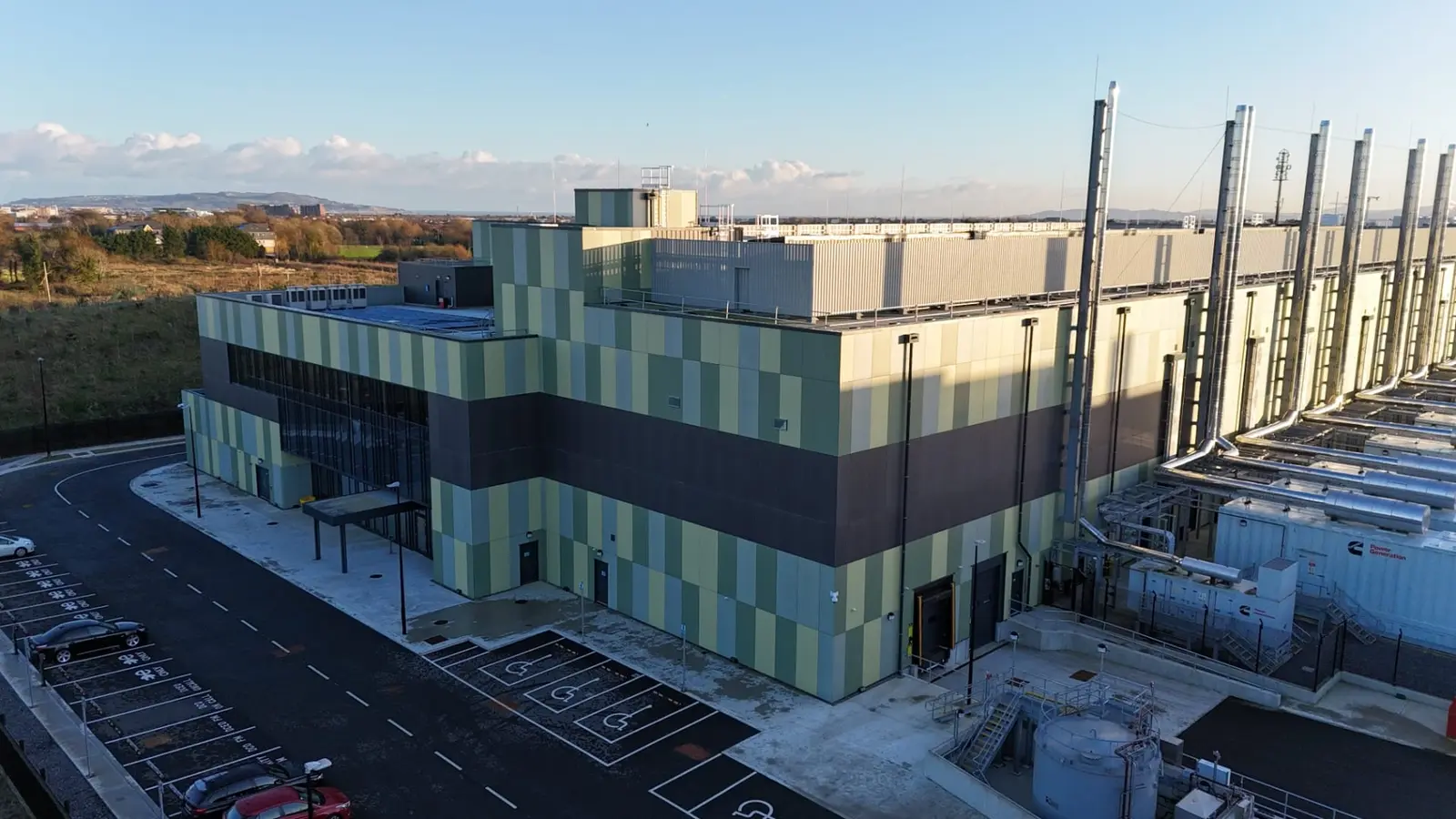 Architectural cladding panels on a modern building facade